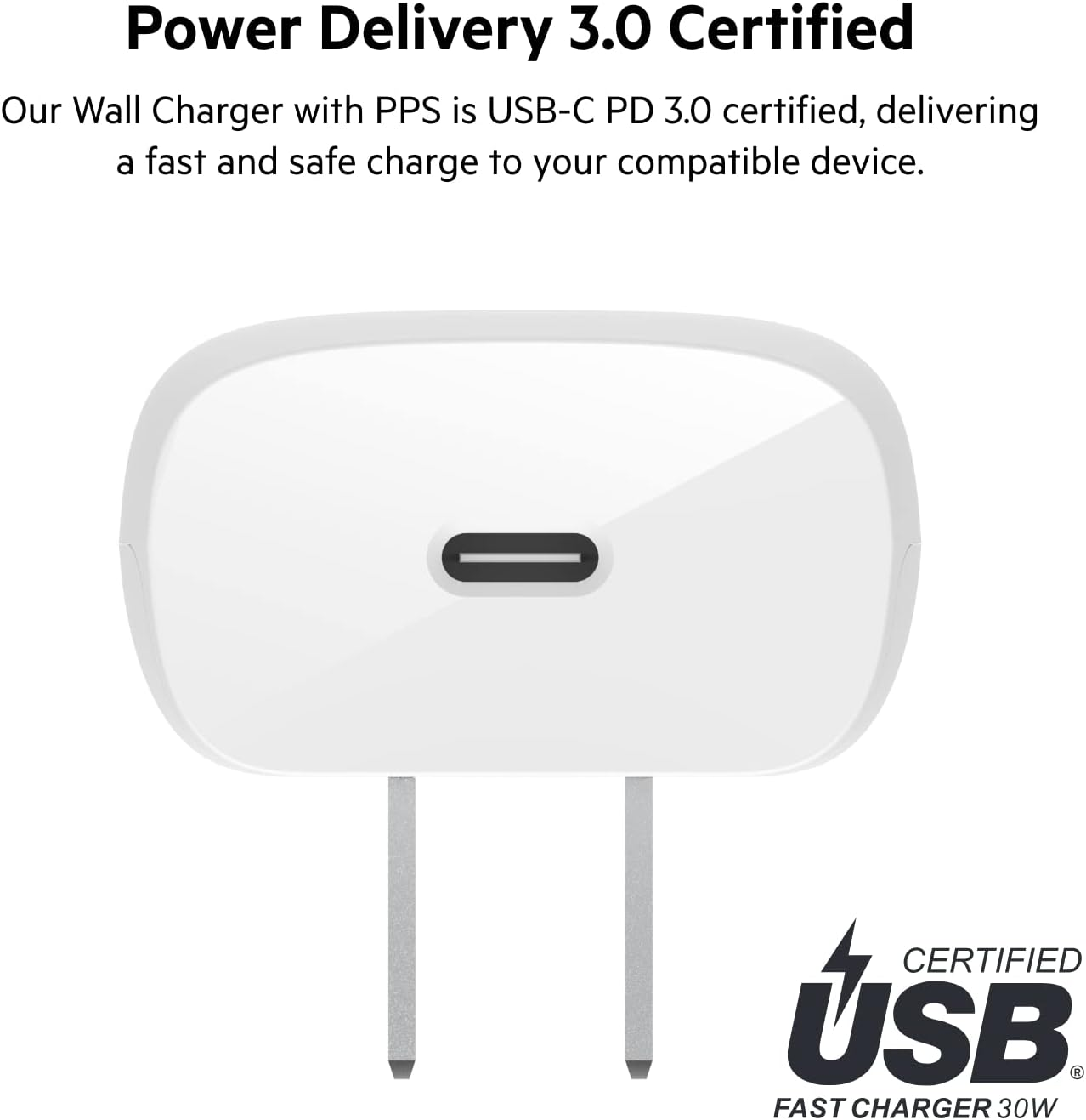Belkin Dual USB-C 1x Up to 30W - White Belkin Dual USB-C 1x Up to 30W - White